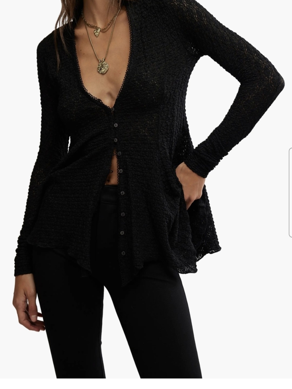 Free People Janey Lace Top XS